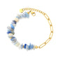 Natural Blue Gemstone Bracelet | Hypoallergenic 304L Steel Gold Boho Style
