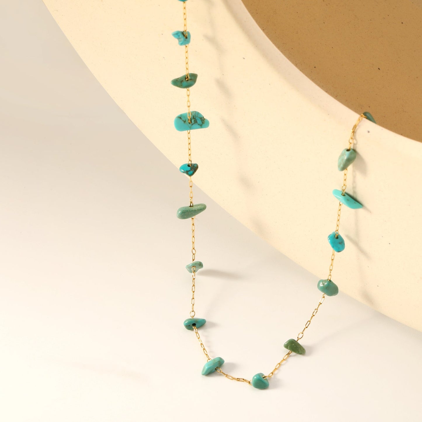 Natural Turquoise Nugget Necklace | Waterproof Resort Wear