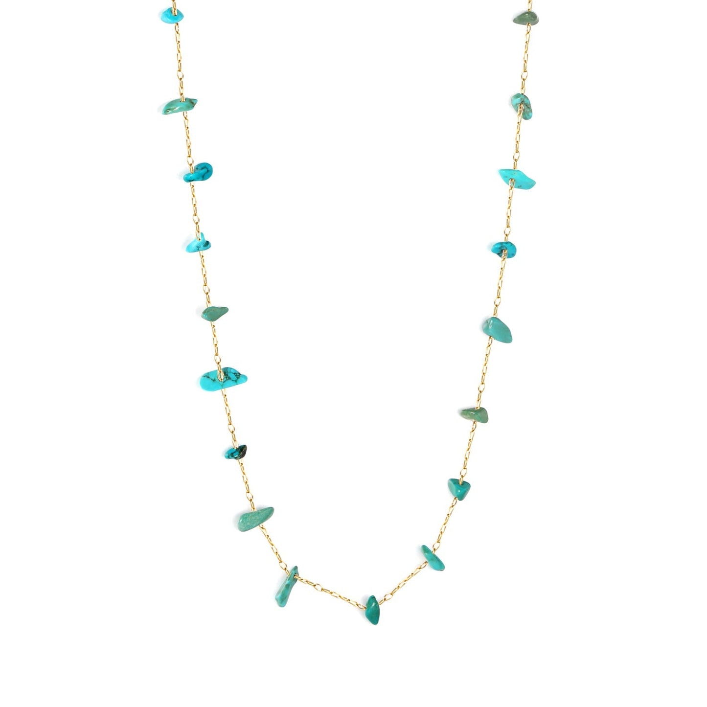 Natural Turquoise Nugget Necklace | Waterproof Resort Wear