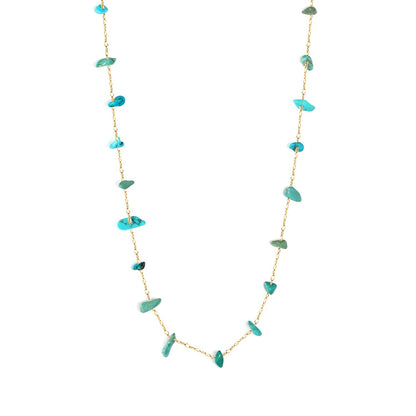 Natural Turquoise Nugget Necklace | Waterproof Resort Wear