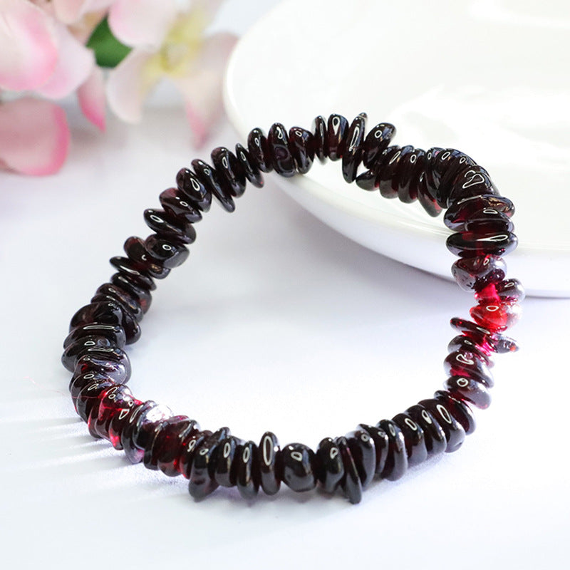 Organic Raw Garnet Slice Bracelet | Earthy Natural Gemstone Jewelry Wholesale