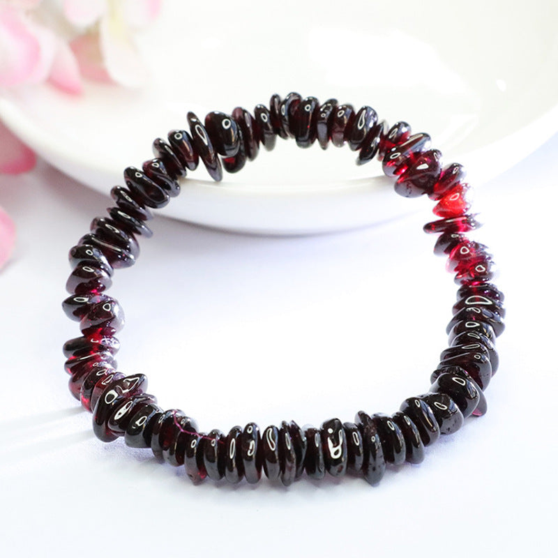 Organic Raw Garnet Slice Bracelet | Earthy Natural Gemstone Jewelry Wholesale