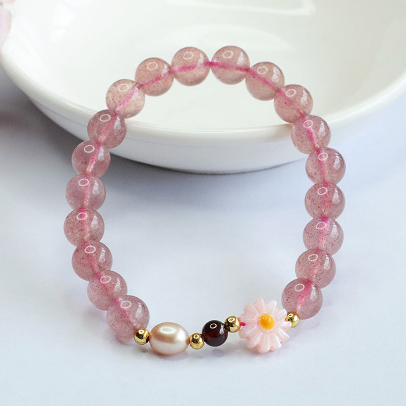Wholesale Natural Strawberry Quartz Bracelet | Pink Crystal for Love & Harmony