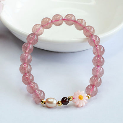 Wholesale Natural Strawberry Quartz Bracelet | Pink Crystal for Love & Harmony