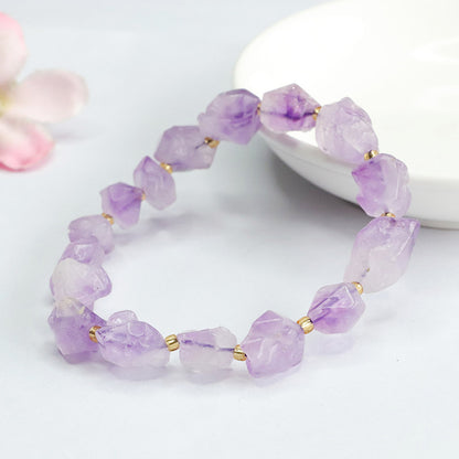 Raw Lavender Amethyst Nugget Bracelet | Bohemian Natural Stone Source