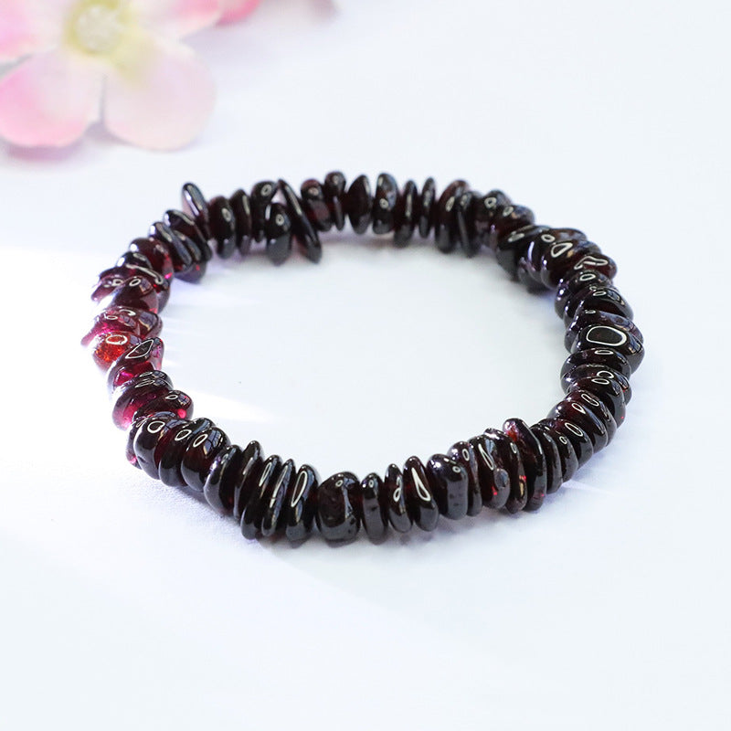 Organic Raw Garnet Slice Bracelet | Earthy Natural Gemstone Jewelry Wholesale