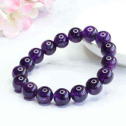 Carved Amethyst Mantra Bracelet | Spiritual Protection & Healing Jewelry
