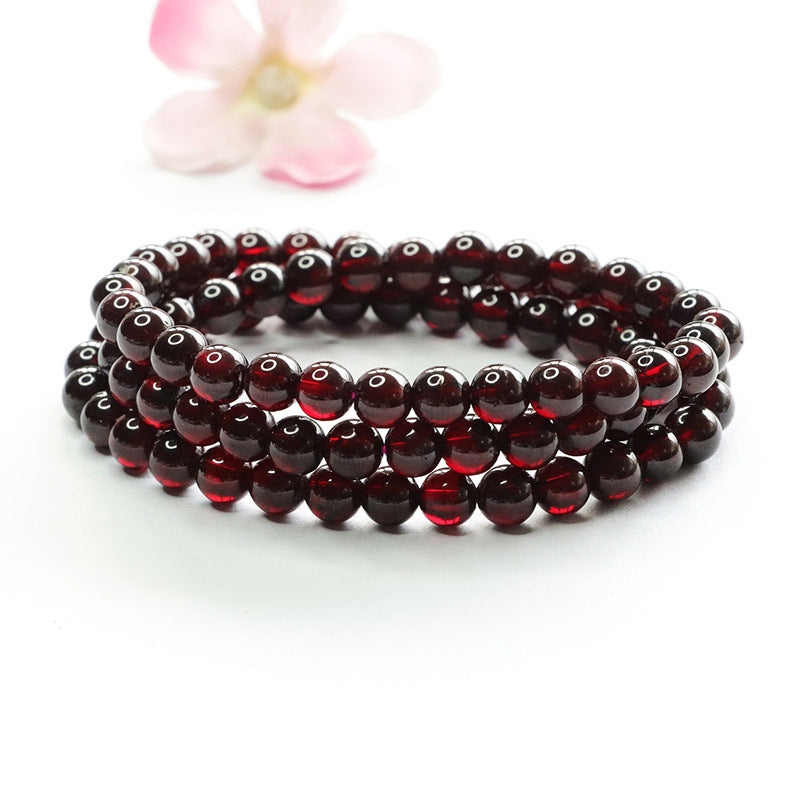Sparkling Faceted Garnet Multi-Wrap Bracelet | Luxury Energy Gemstones