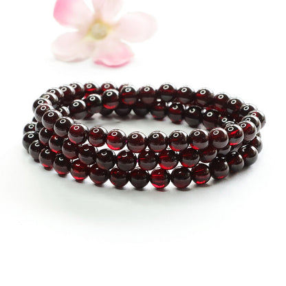 Sparkling Faceted Garnet Multi-Wrap Bracelet | Luxury Energy Gemstones