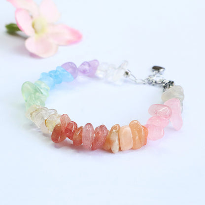 Wholesale Natural Rainbow Crystal Chip Bracelets | Bulk Freeform Stone Jewelry Supplier