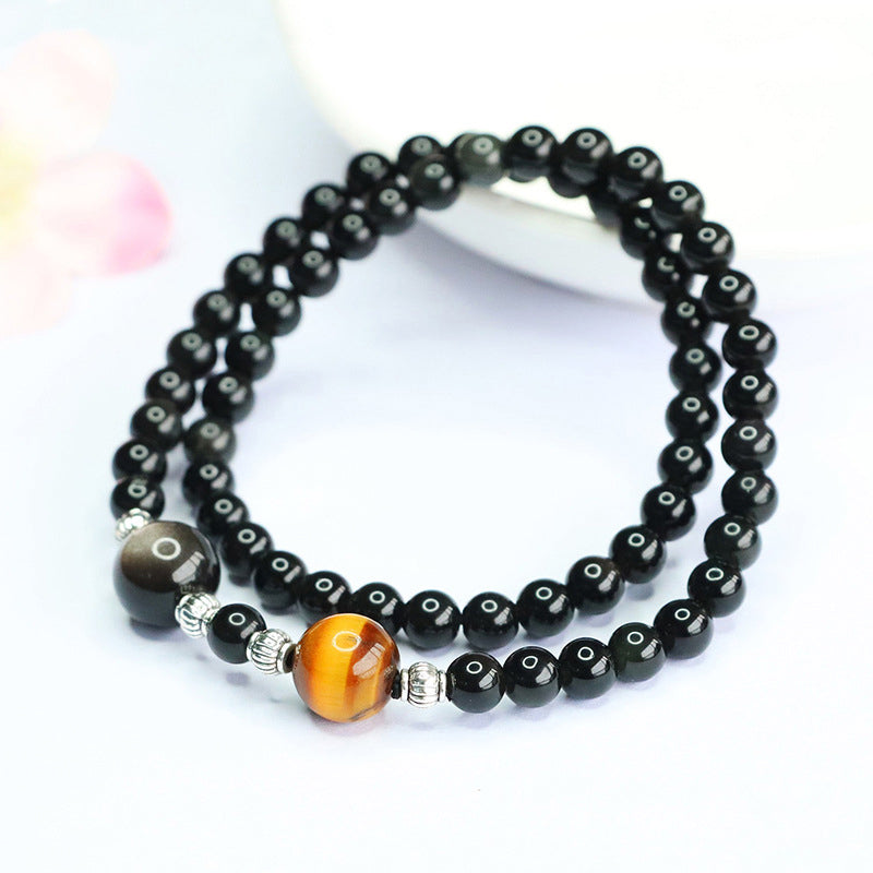 Bulk Multi-Wrap Obsidian Bracelets | Wholesale Dark Aesthetic Gemstone Jewelry