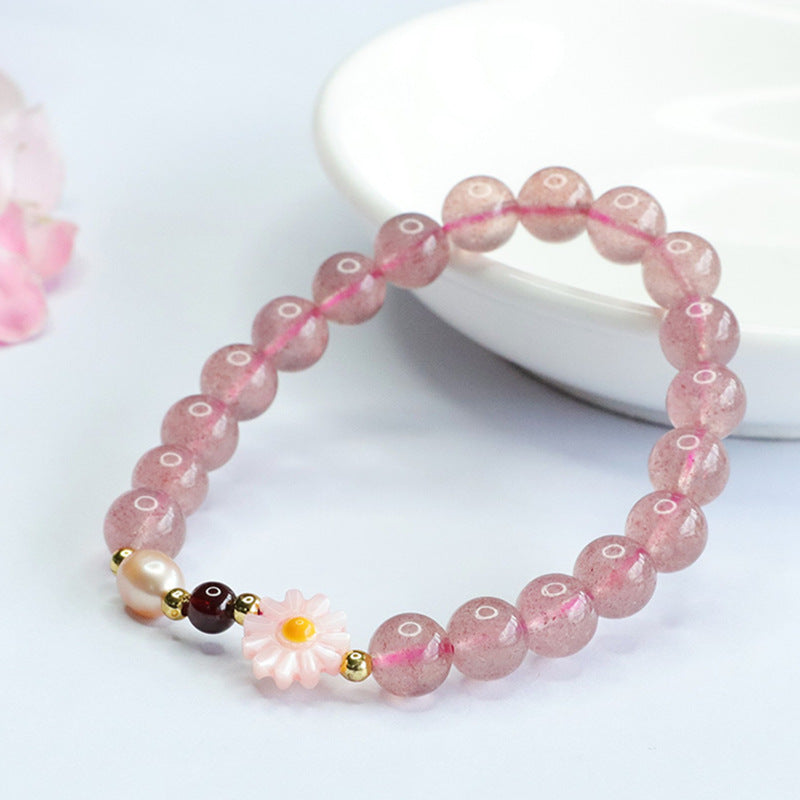Wholesale Natural Strawberry Quartz Bracelet | Pink Crystal for Love & Harmony