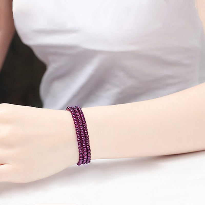 Wholesale Natural Wine Red Garnet Multi-Wrap Bracelet | 108 Mala Style