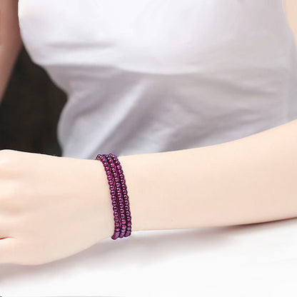 Wholesale Natural Wine Red Garnet Multi-Wrap Bracelet | 108 Mala Style