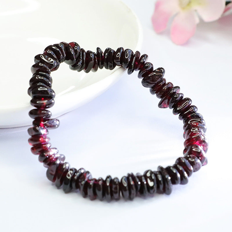 Organic Raw Garnet Slice Bracelet | Earthy Natural Gemstone Jewelry Wholesale