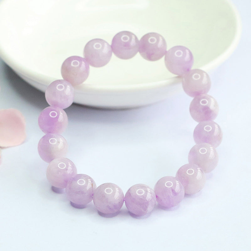 Dainty Carved Lavender Amethyst Bracelet | Feminine Healing Crystal Gift