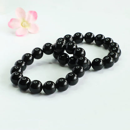 Wholesale Carved Black Obsidian Bracelets | Bulk Protective Mantra Jewelry Supplier