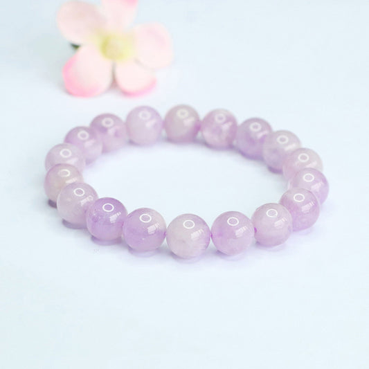 Dainty Carved Lavender Amethyst Bracelet | Feminine Healing Crystal Gift