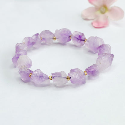 Raw Lavender Amethyst Nugget Bracelet | Bohemian Natural Stone Source