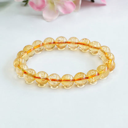 Wholesale Natural Citrine Round Bead Bracelets | Bulk Wealth Stone Jewelry Supply