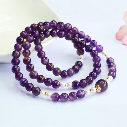 Deep Purple Amethyst Multi-Wrap Bracelet | Spiritual Protection Stone
