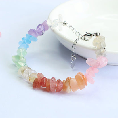 Wholesale Natural Rainbow Crystal Chip Bracelets | Bulk Freeform Stone Jewelry Supplier