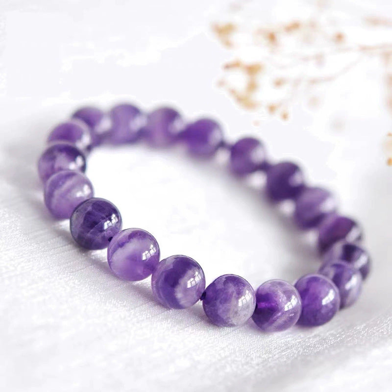 Wholesale Deep Purple Amethyst Bracelet | Premium Round Bead Jewelry