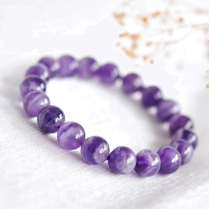 Wholesale Deep Purple Amethyst Bracelet | Premium Round Bead Jewelry