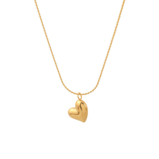 Wholesale Stainless Steel Heart Single Side Pendant Necklace
