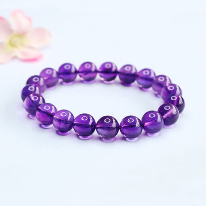 Carved Amethyst Mantra Bracelet | Spiritual Protection & Healing Jewelry