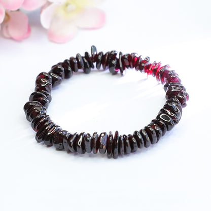 Organic Raw Garnet Slice Bracelet | Earthy Natural Gemstone Jewelry Wholesale