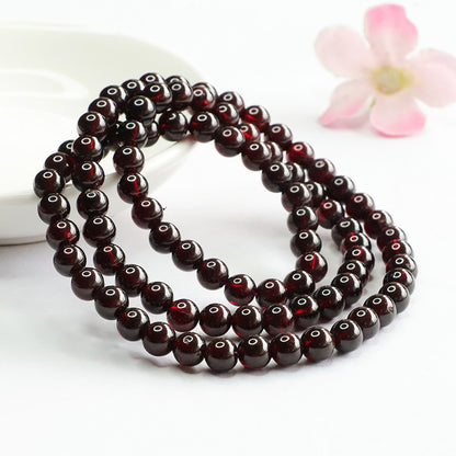 Sparkling Faceted Garnet Multi-Wrap Bracelet | Luxury Energy Gemstones