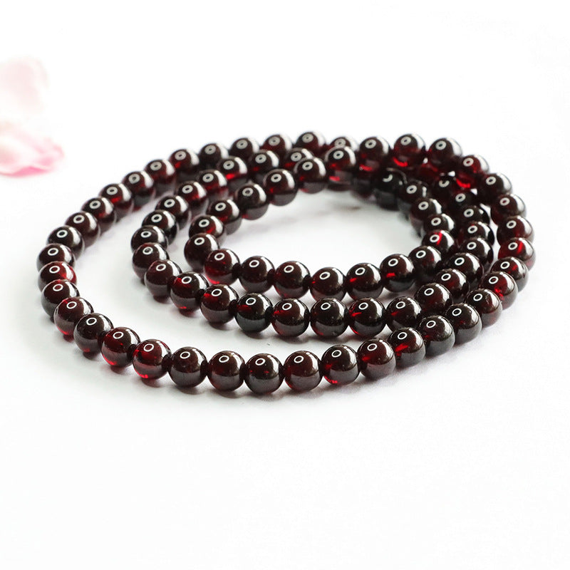 Sparkling Faceted Garnet Multi-Wrap Bracelet | Luxury Energy Gemstones