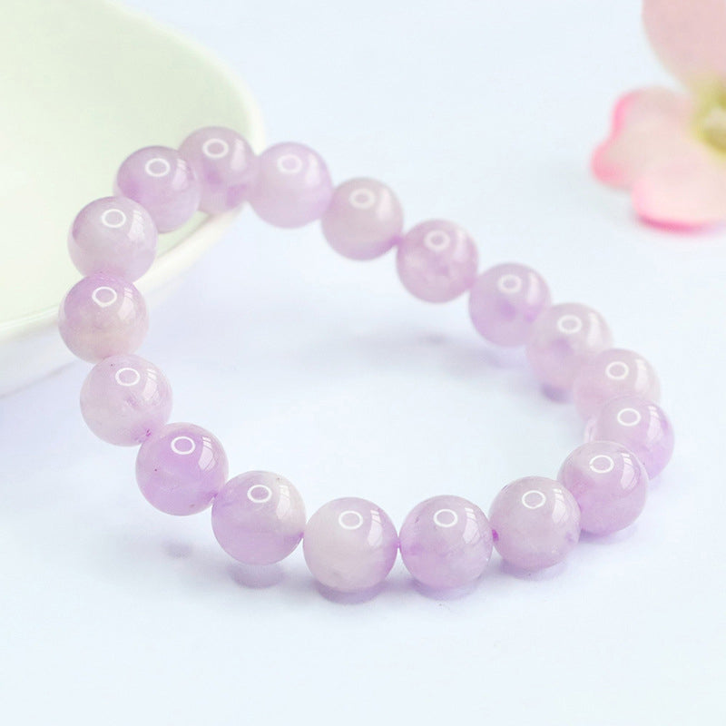 Dainty Carved Lavender Amethyst Bracelet | Feminine Healing Crystal Gift