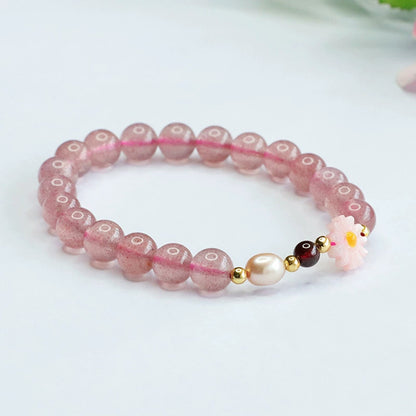Wholesale Natural Strawberry Quartz Bracelet | Pink Crystal for Love & Harmony