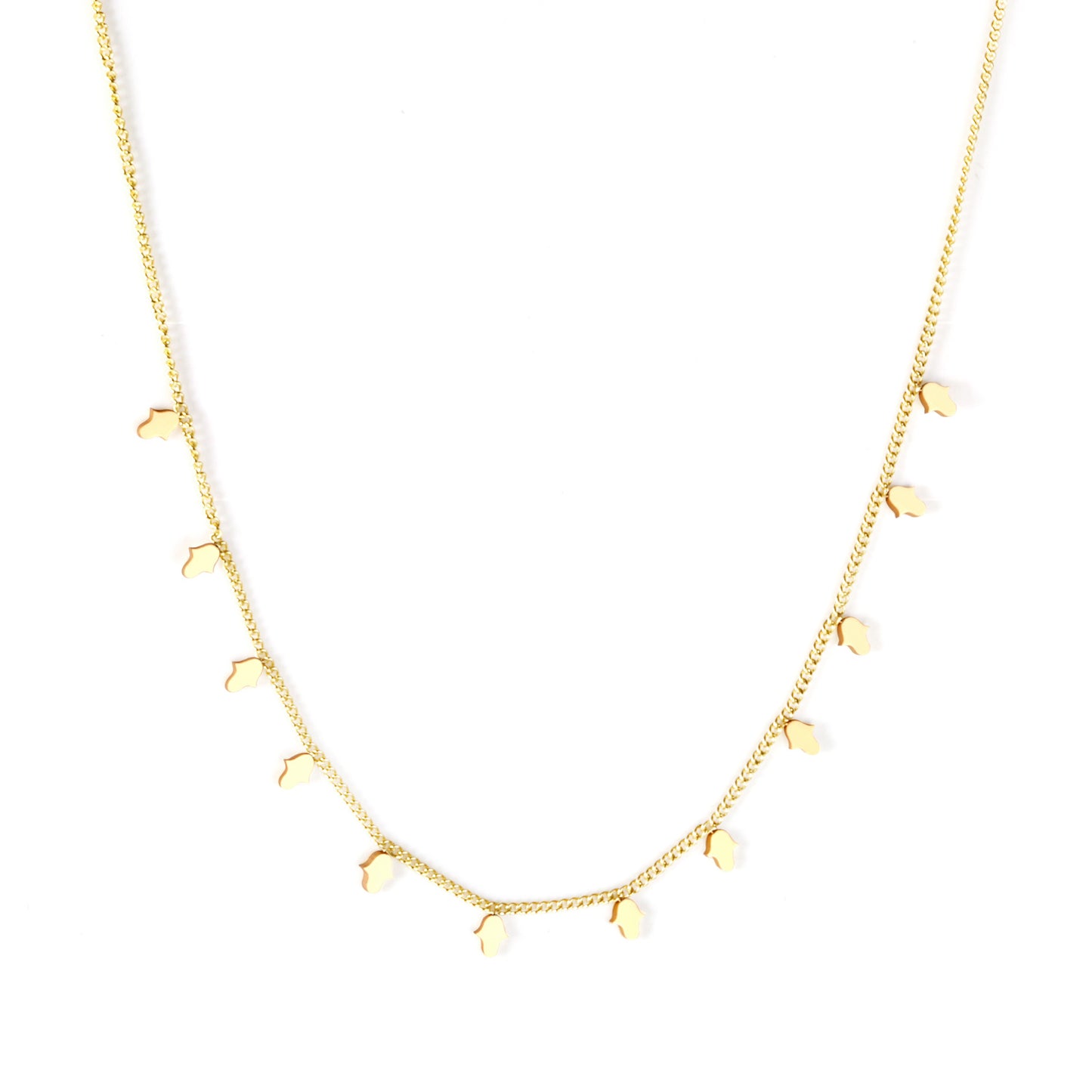 Palm Shaped-charm-necklace-fluid-minimalist