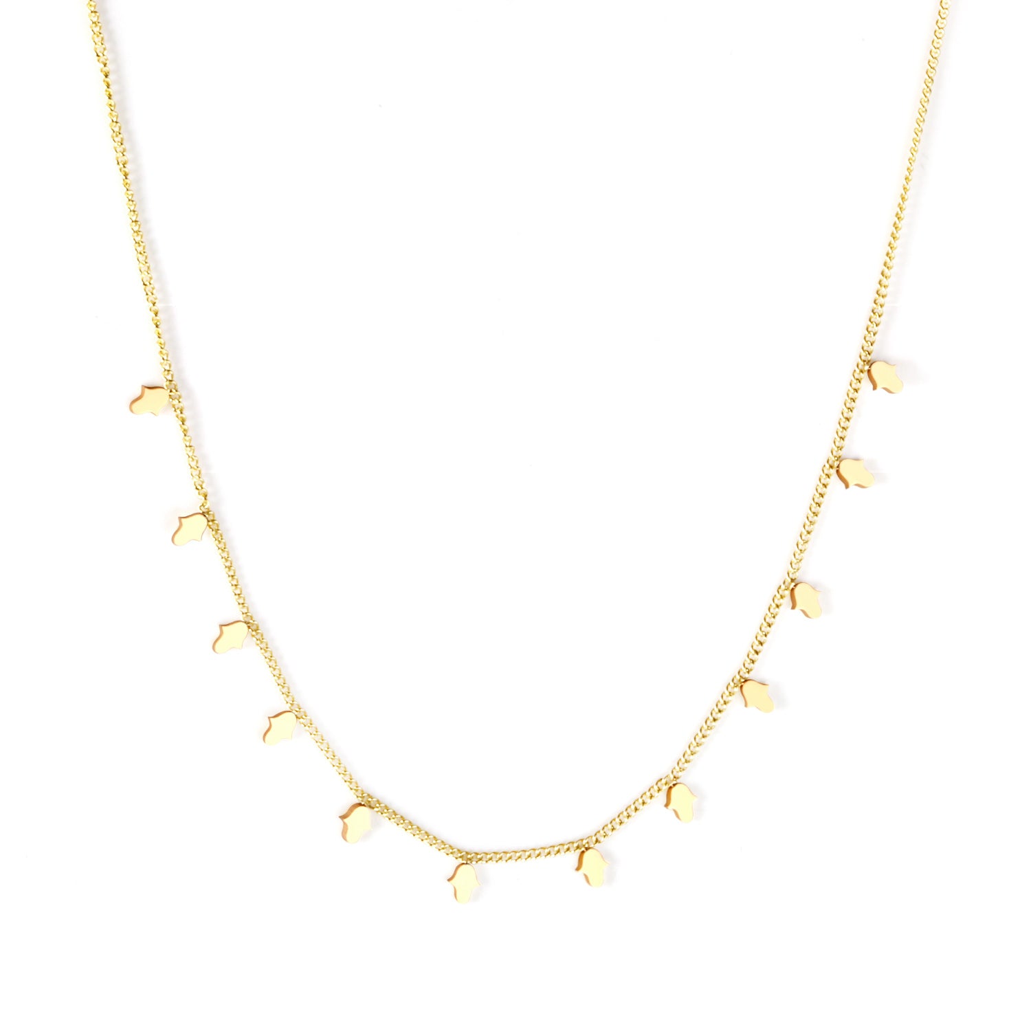 Palm Shaped-charm-necklace-fluid-minimalist