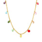Rainbow Crystal Teardrop Stainless Steel Bead Chain Necklace