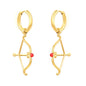 Romantic Cupid Arrow Stainless Steel Huggie Hoop Stud Earrings