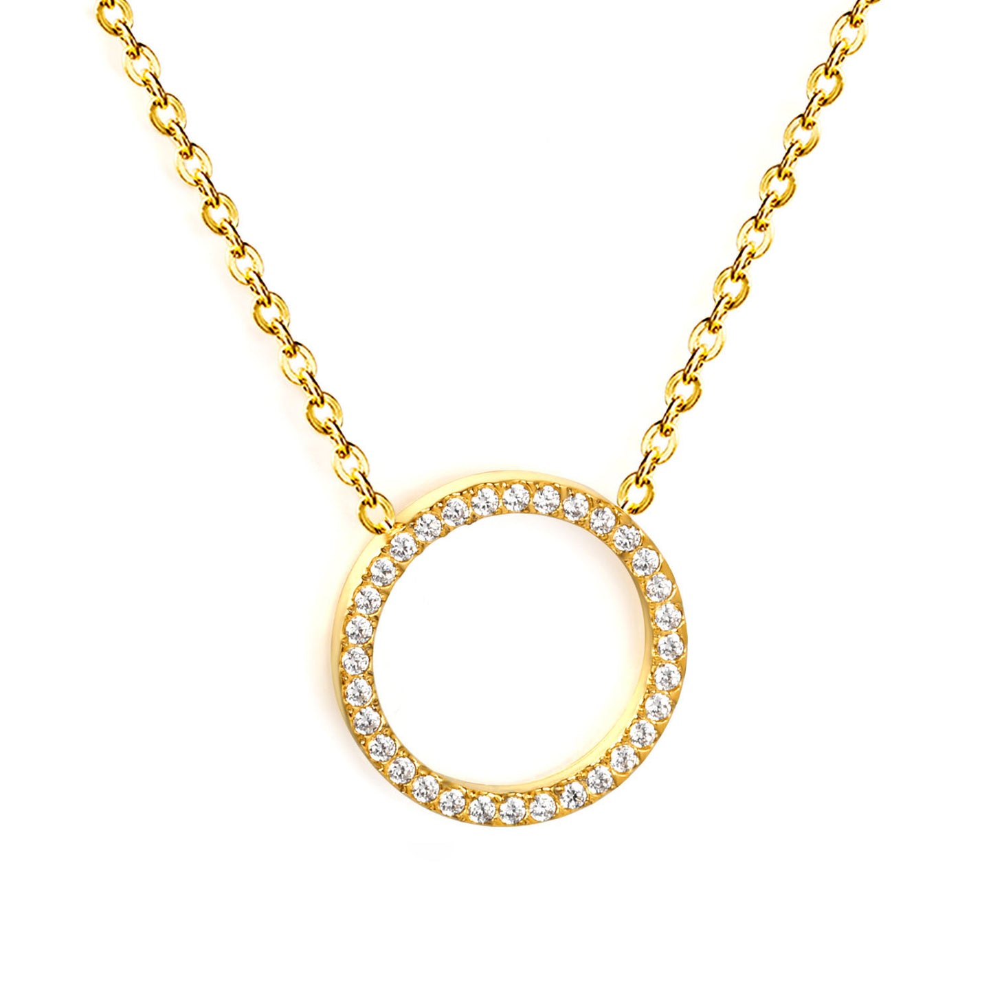 Hypoallergenic 304L Steel Open Circle Micro Pave Choker Wholesale