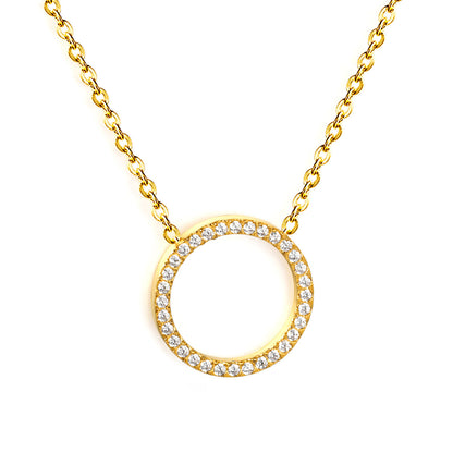 Hypoallergenic 304L Steel Open Circle Micro Pave Choker Wholesale