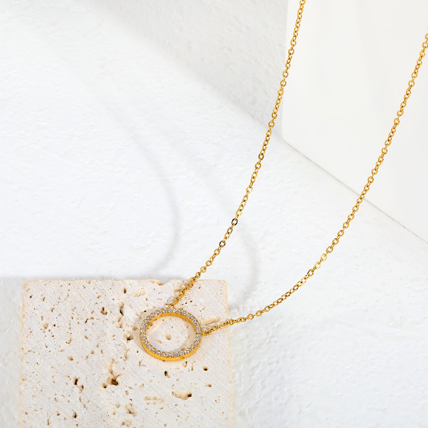Hypoallergenic 304L Steel Open Circle Micro Pave Choker Wholesale