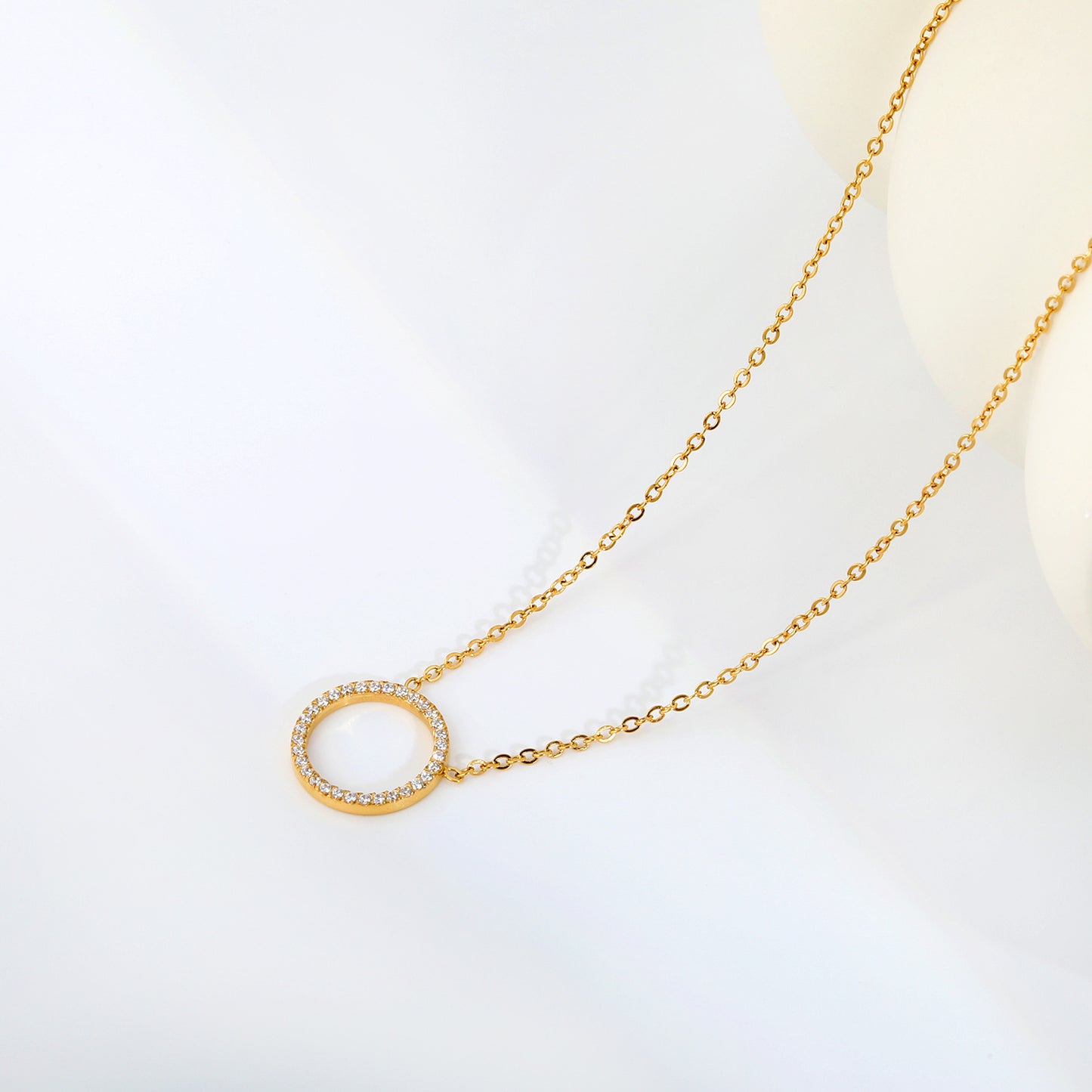 Hypoallergenic 304L Steel Open Circle Micro Pave Choker Wholesale