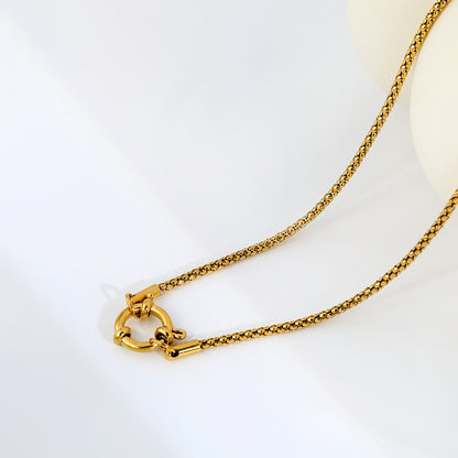 Minimalist Glossy Cyberpunk Round Snake Chain Necklaces Unisex