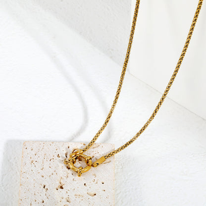 Minimalist Glossy Cyberpunk Round Snake Chain Necklaces Unisex