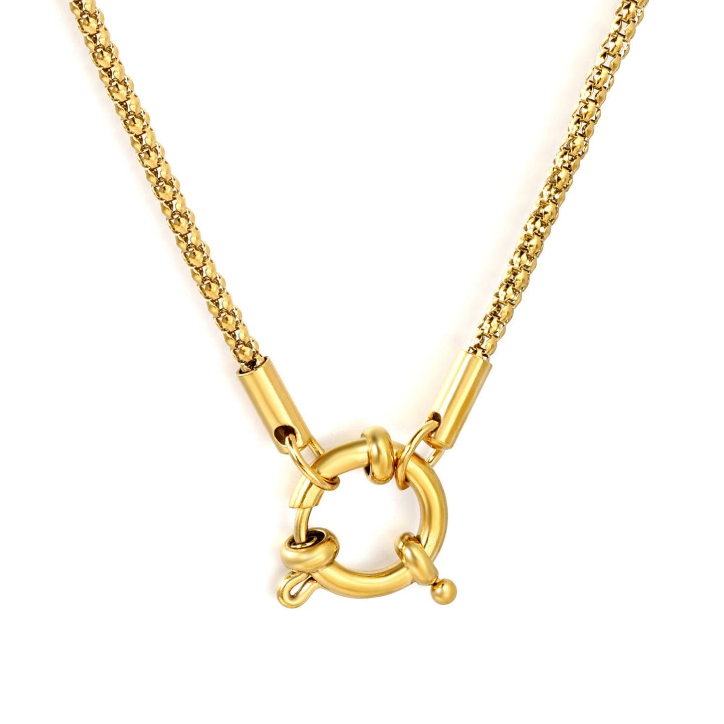 Minimalist Glossy Cyberpunk Round Snake Chain Necklaces Unisex