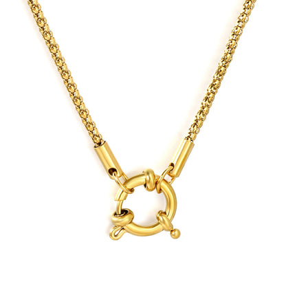 Minimalist Glossy Cyberpunk Round Snake Chain Necklaces Unisex