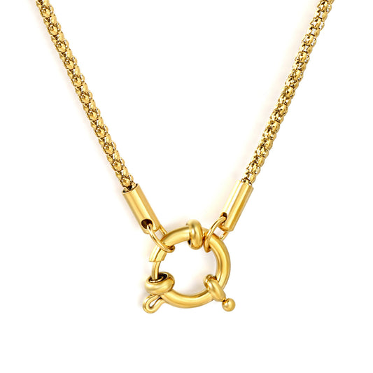 Minimalist Glossy Cyberpunk Round Snake Chain Necklaces Unisex