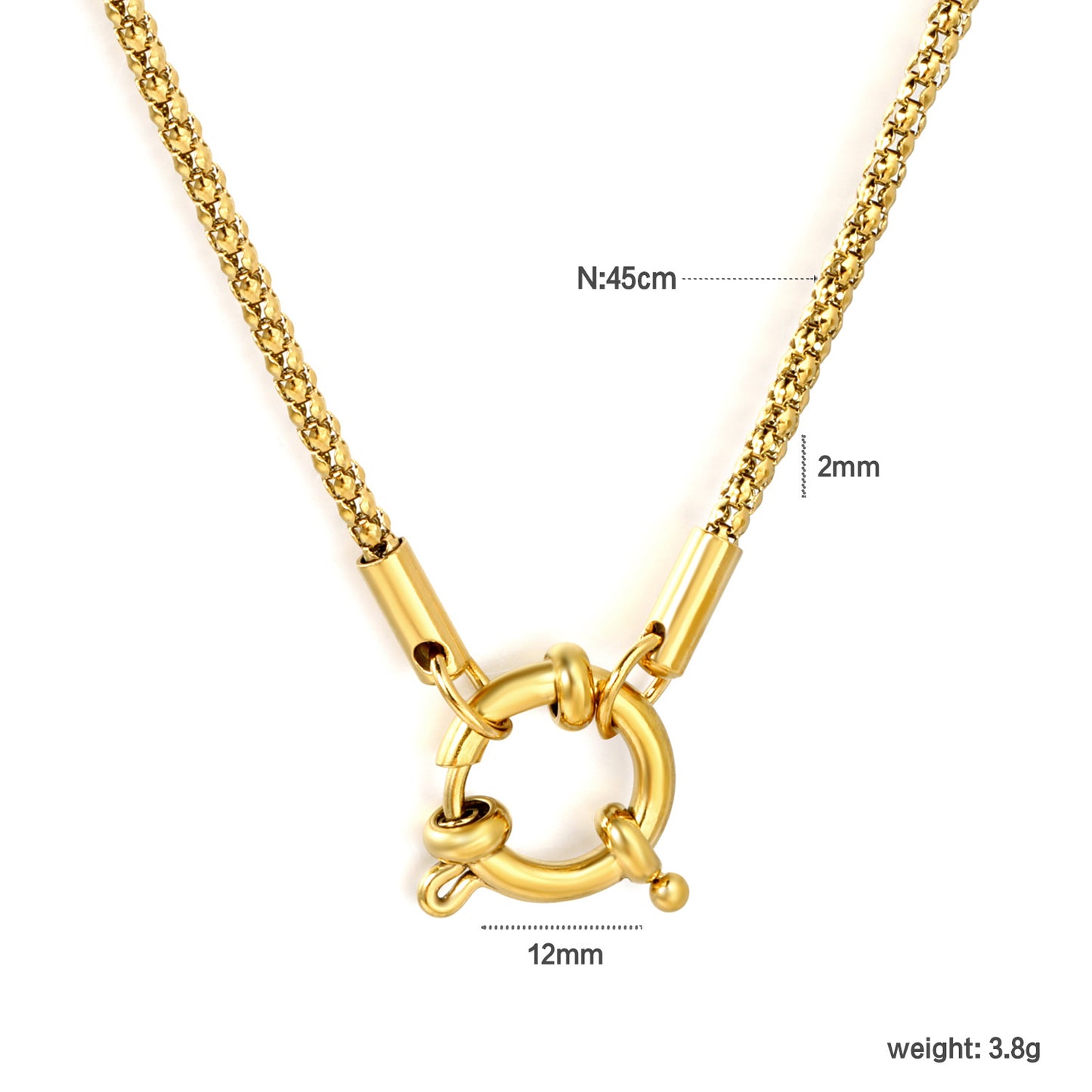 Minimalist Glossy Cyberpunk Round Snake Chain Necklaces Unisex