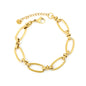 Wholesale Stainless Steel Chunky Oval Link Bracelet | Gold Plated Adjustable Cuff